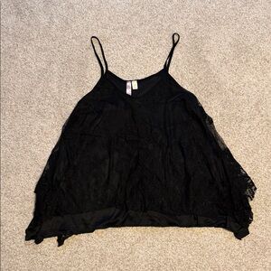 Elegant Black Lace Women's Top